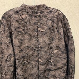 Beige and Black Lace-trimmed Jacket by Chico's